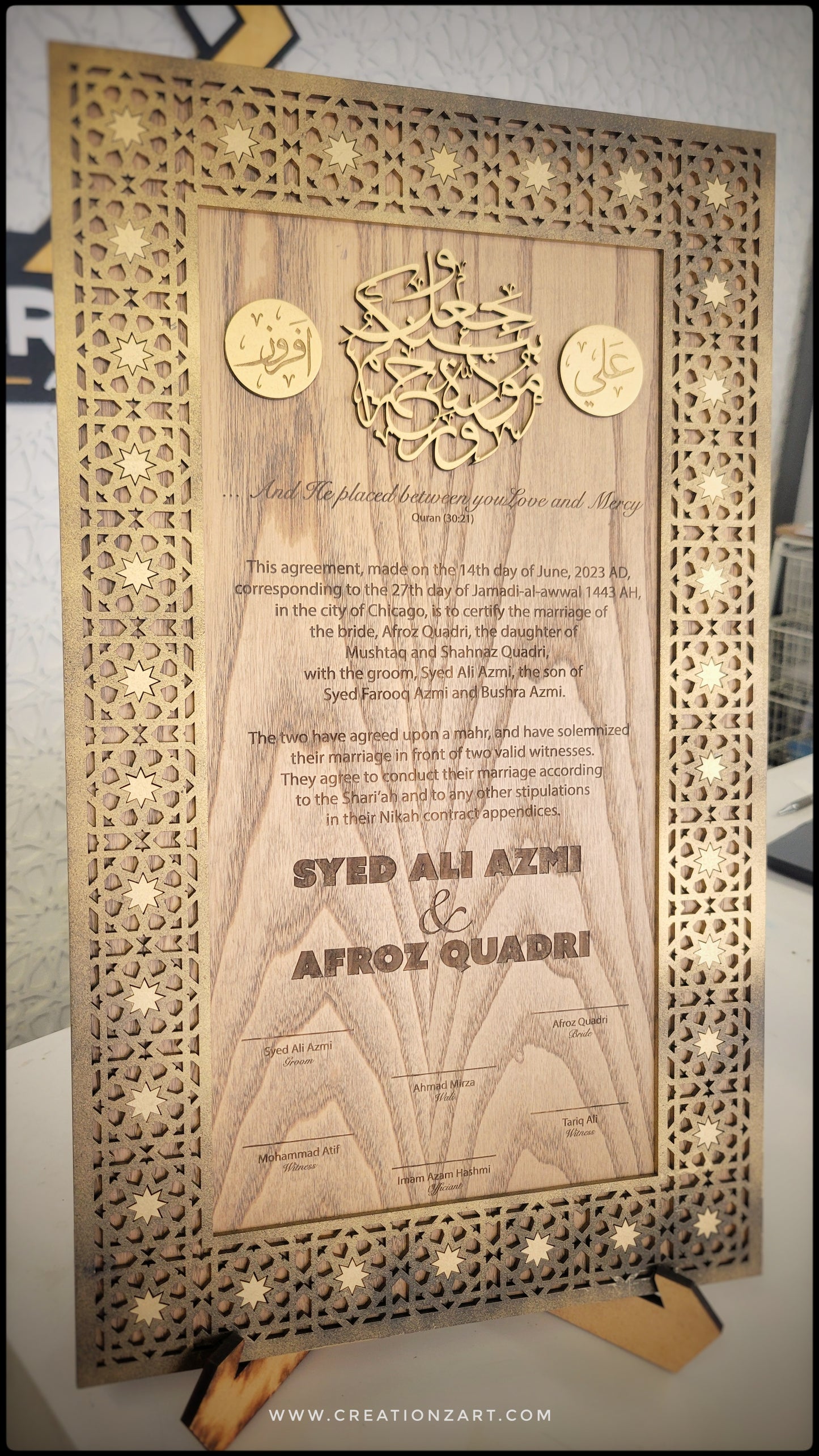 Custom Nikkahnama - Custom wedding certificate