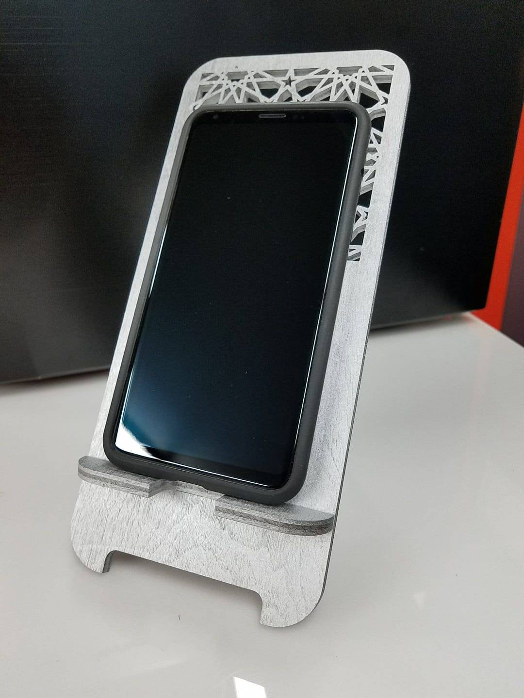Contemporary phone holder for desktop - ideal for gifts or personal use