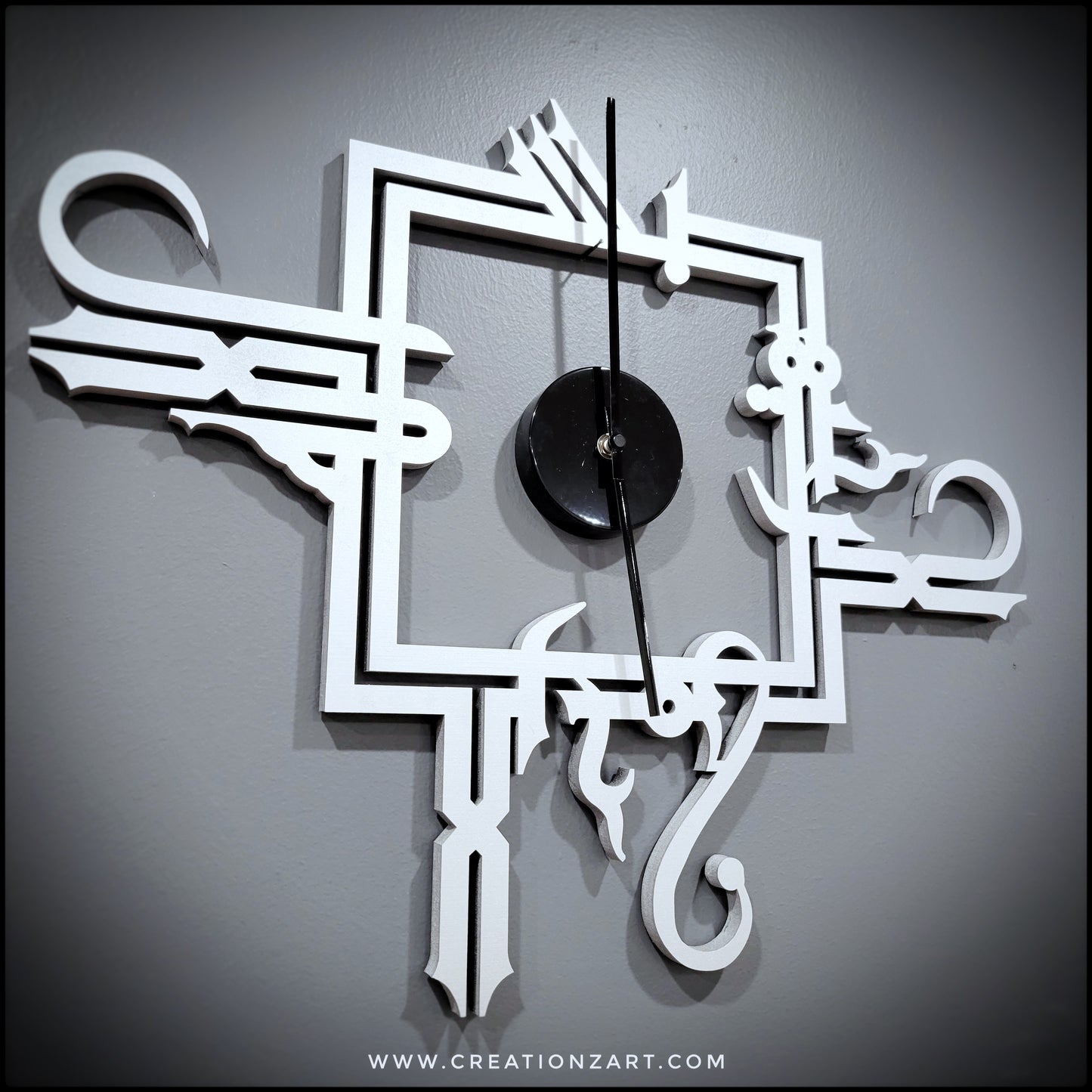 Arabic Wall Clock - Kufic Bismillah