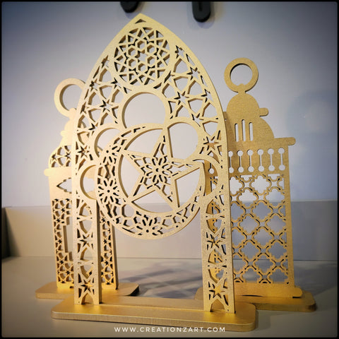 Set of Three Moroccan Geometric Art for Ramadan decoration