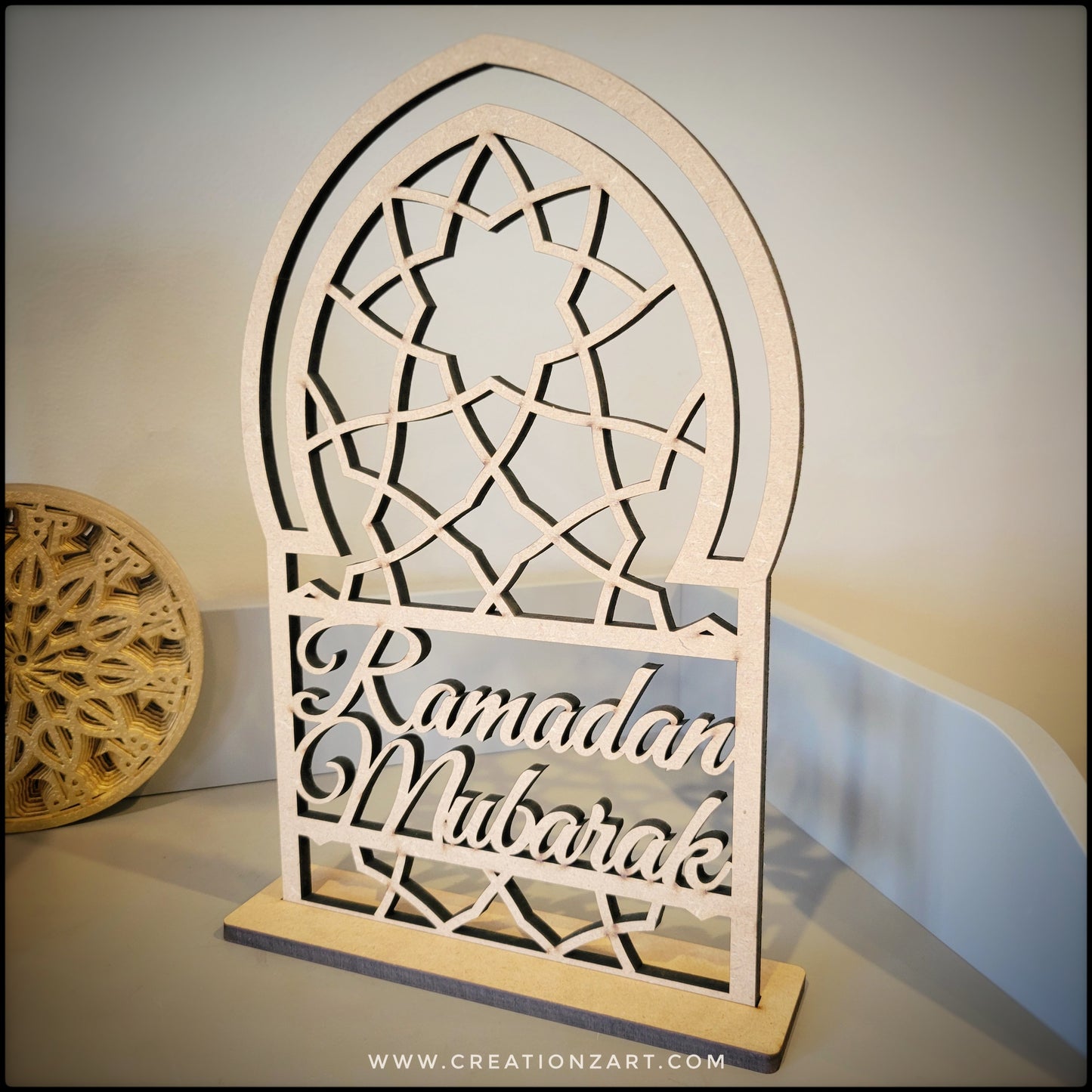 Two in one Ramadan Mubarak art in English