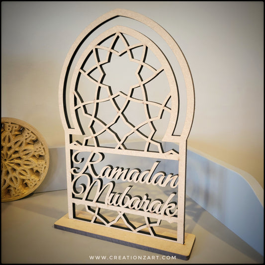 Two in one Ramadan Mubarak art in English