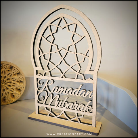 Two in one Ramadan Mubarak art in English