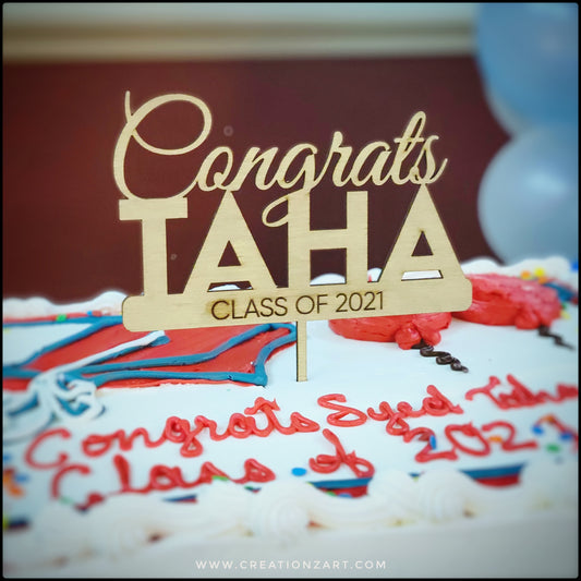 Graduation Cake topper - Custom cake topper for Graduation ceremony.