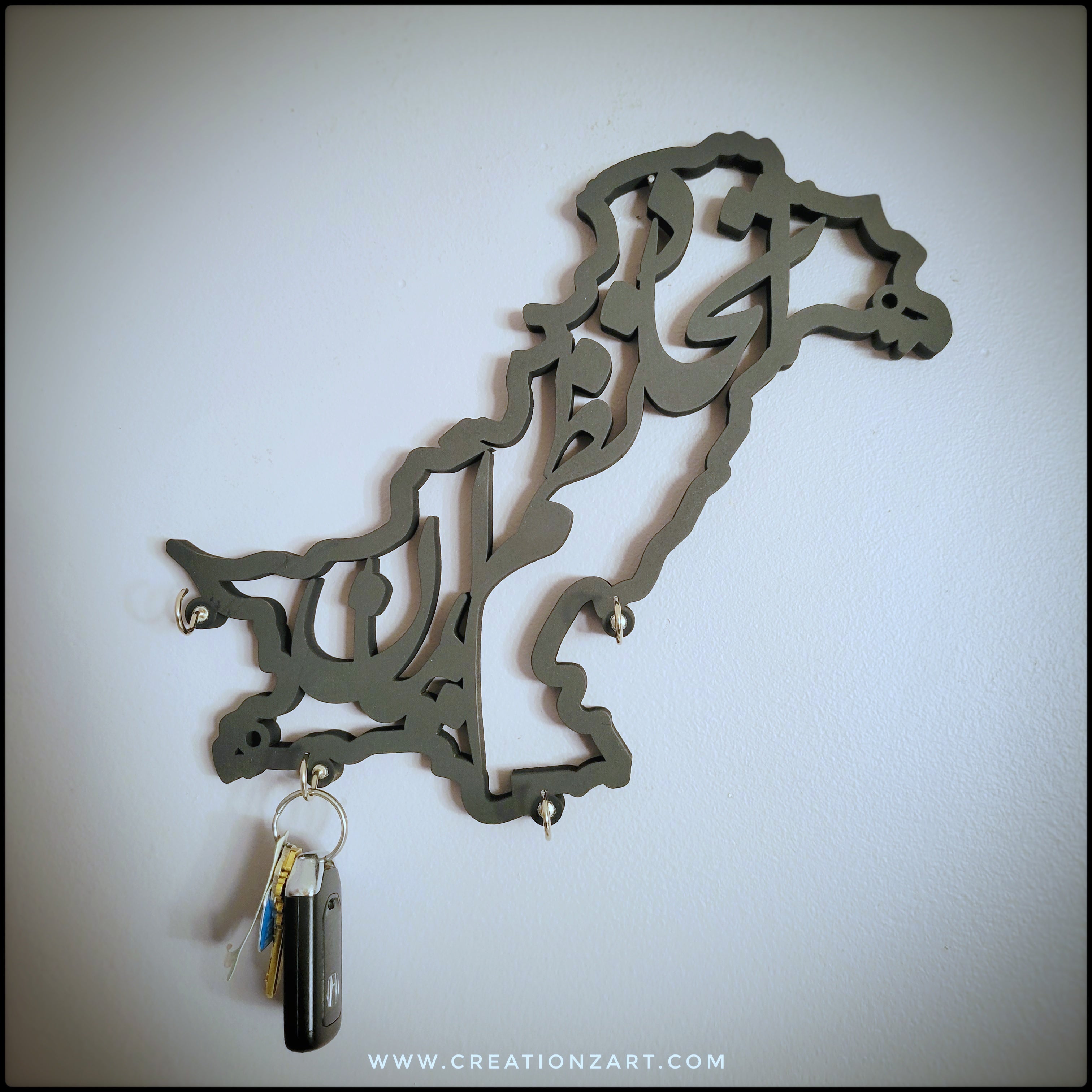 Pakistan Map Design Key holder – CreationZ Art