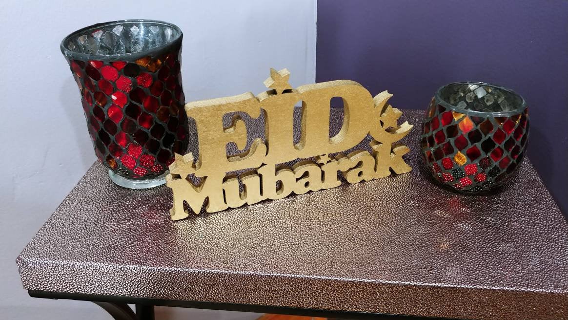 Eid Mubarak Table top art English (slight imperfections)