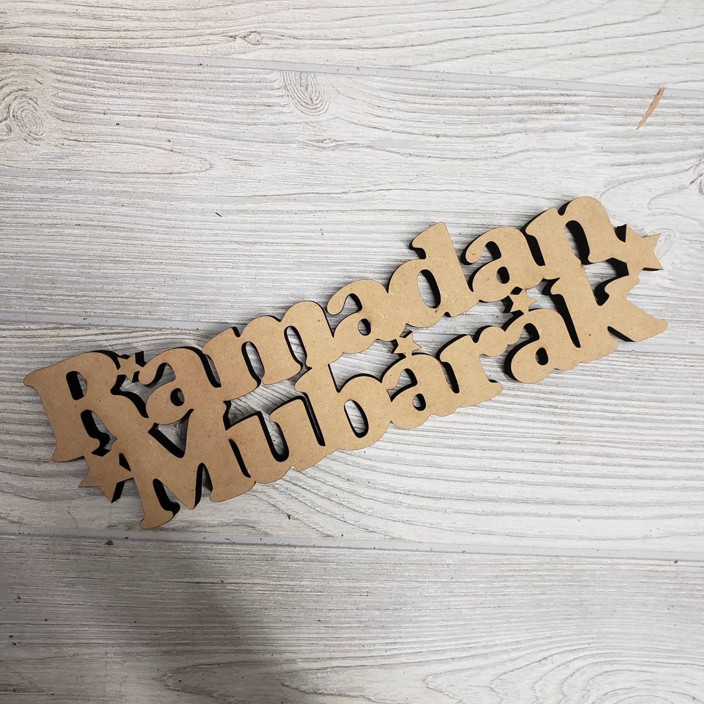 Ramadan Mubarak Table top art English