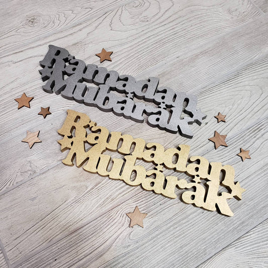Ramadan Mubarak Table top art English
