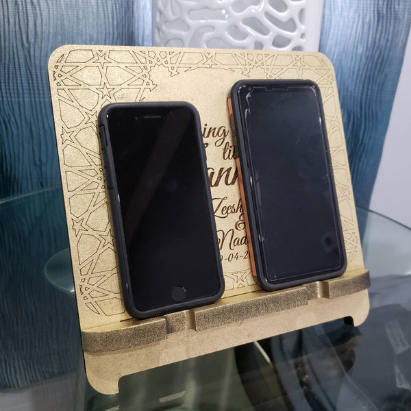 Dual custom phone holder for couples