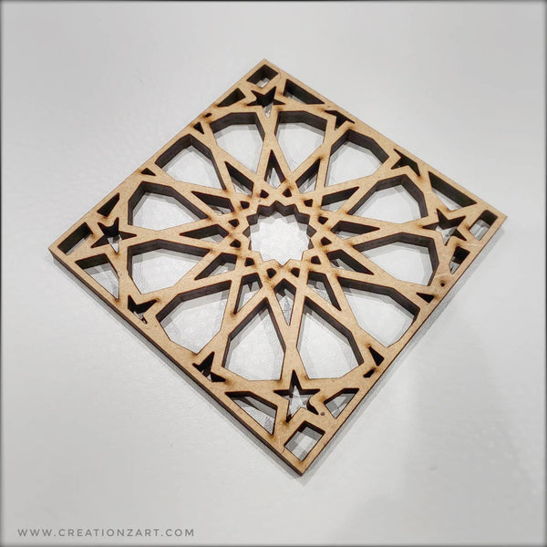 Arabic geometric pattern Coaster set - Moroccan theme decoration - Set of 4 coasters
